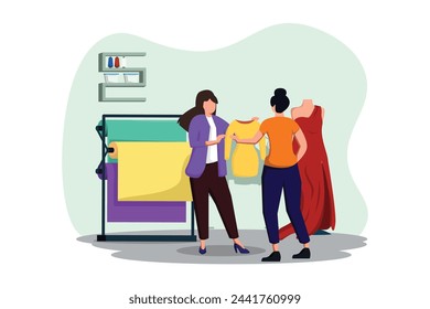Fashion Style Flat Illustration Design