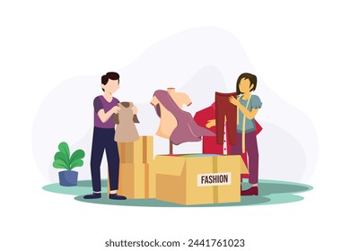 Fashion Style Flat Illustration Design