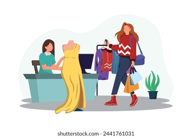 Fashion Style Flat Illustration Design