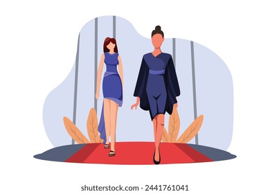 Fashion Style Flat Illustration Design