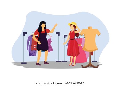 Fashion Style Flat Illustration Design