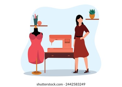 Fashion Style Flat Illustration Design