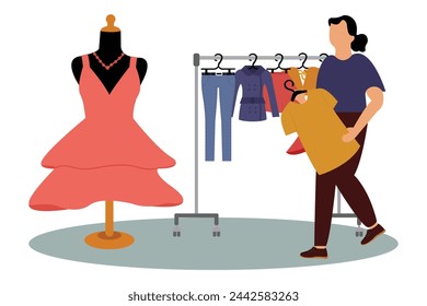 Fashion Style Flat Illustration Design