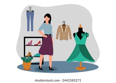 Fashion Style Flat Illustration Design