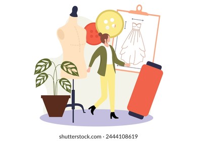 Fashion Style Flat Illustration Design