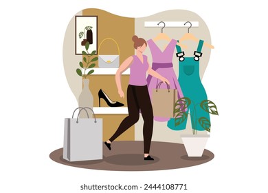 Fashion Style Flat Illustration Design