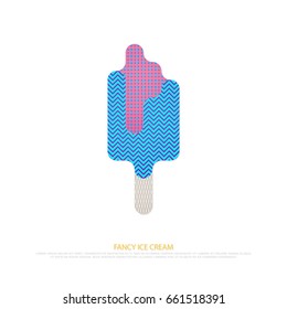 fashion style ice cream icon. summer dessert, stylized logo design. vector, vogue popsicle logotype. trendy, fashionable lollipop symbol