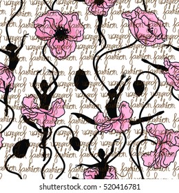 fashion style seamless pattern ballerinas