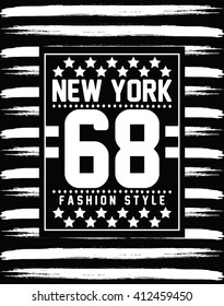 Fashion style slogan graphic for t-shirt, New York vector print and varsity. For t-shirt or other uses in vector.T shirt graphic