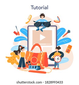 Fashion stylist online service or platform. Modern, creative job. Online tutorial. Isolated vector illustration