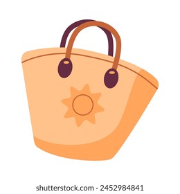 Moda de verano de la playa Tote Bag Shopping Accesorio de Ilustración vectorial.