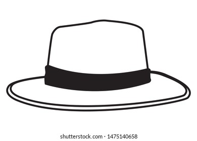 Fashion summer hat for men ,vector illustration graphic design.
