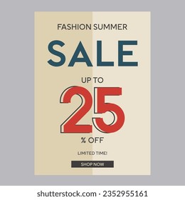 Fashion summer sale 25% off discount promotion poster