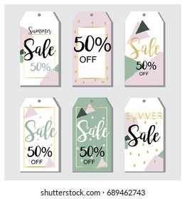 Fashion Summer Sale coupons, vouchers for shop, invitations, spa,beauty salon, in vector