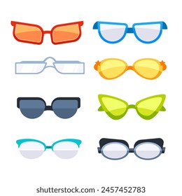 Fashion sunglasses accessory. Trendy plastic frame shades. Fashion Glasses