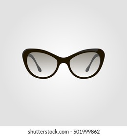 Fashion sunglasses Cat's Eye. Vector illustration.