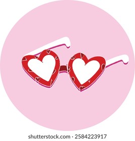 Fashion sunglasses in red plastic frame heart shape