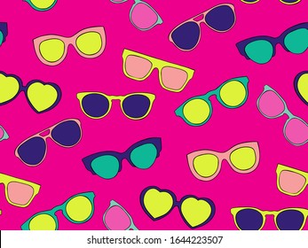 Fashion sunglasses - seamless vector pattern.