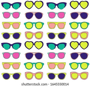 Fashion sunglasses - seamless vector pattern.