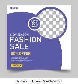 Fashion supper Winter sale promotion offer social media post template post design, Web banner Editable square flyer template
