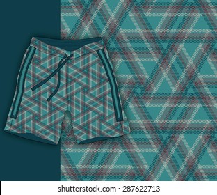 Fashion swimmer shorts and seamless pattern design.