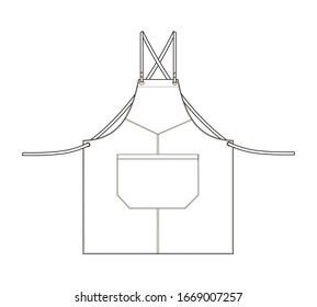 fashion technical drawing of apron