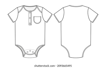 Fashion Technical Drawing Baby Bodysuit Patch Stock Vector (Royalty ...