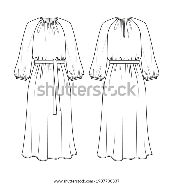 dress technical drawing