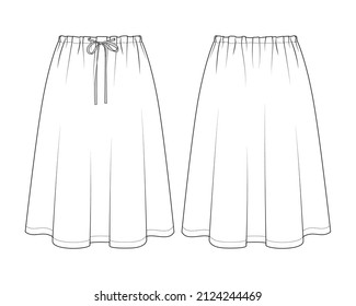 Fashion Technical Drawing Skirt Stitching Stock Vector (Royalty Free ...