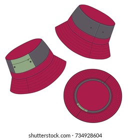 Fashion technical drawing of the hat.