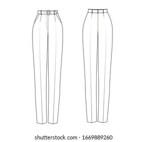 Fashion Technical Drawing Pants Stock Vector (Royalty Free) 1669889260