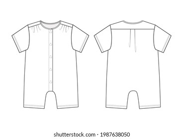 Fashion Technical Drawing Romper Stock Vector (royalty Free) 1987638050 