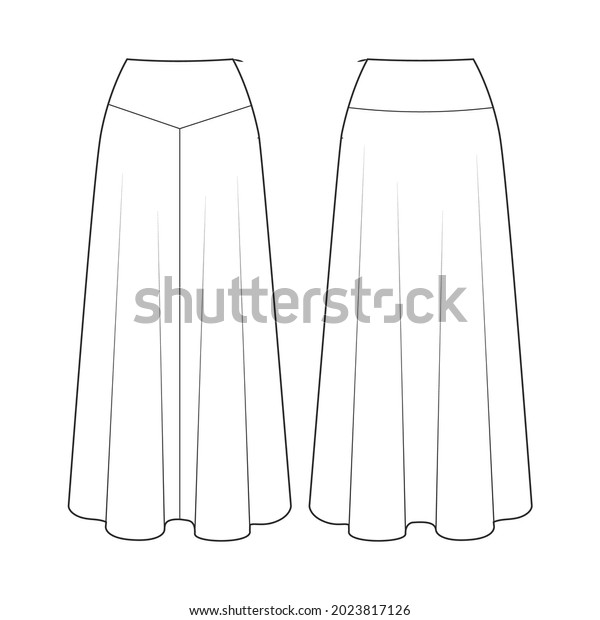 Fashion Technical Drawing Skirt Stock Vector (Royalty Free) 2023817126 ...