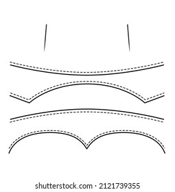 Fashion technical drawing of skirt with yoke
