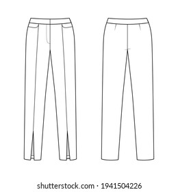 Fashion Technical Drawing Slit Trousers Stock Vector (Royalty Free ...