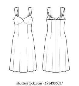 Fashion Technical Drawing Sundress Stock Vector (Royalty Free ...