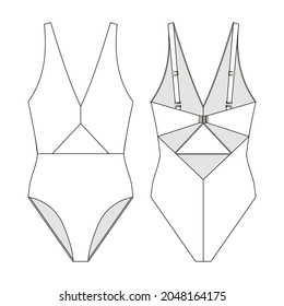 Fashion Technical Drawing Swimuit Stock Vector (Royalty Free ...