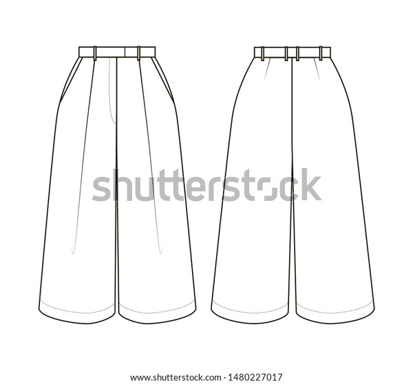 Fashion Technical Drawing Womans Classic Shorts Stock Vector (Royalty ...