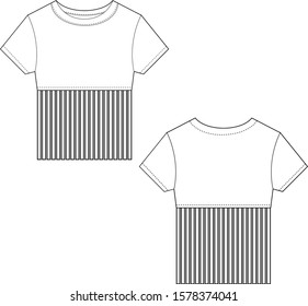 Fashion Technical flat tshirt womens apparel sketch