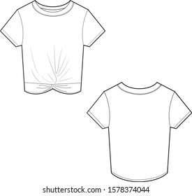 Fashion Technical flat tshirt womens apparel sketch