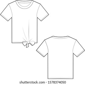 Fashion Technical flat tshirt womens apparel sketch