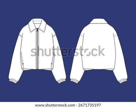 fashion technical sketch hand drawn apparel jacket pants flat model wear silhouette textile garment