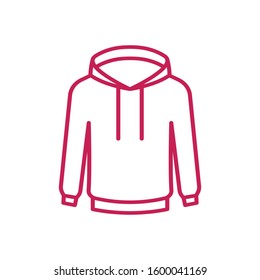 Fashion technical sketch for men hoodie. Mockup template hoody. Front and back view. Technical drawing kids clothes. Sportswear, casual urban style. Isolated object of stylish wear