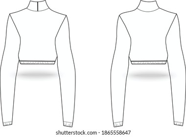 
Fashion technical sketch woman sweatshirt in vector graphic