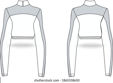 
Fashion technical sketch woman sweatshirt in vector graphic