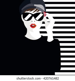 Fashion  Teenage Girl. Vector Illustration