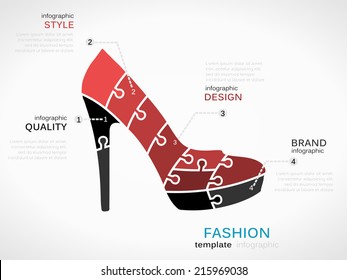 Fashion template with high heels shoes symbol