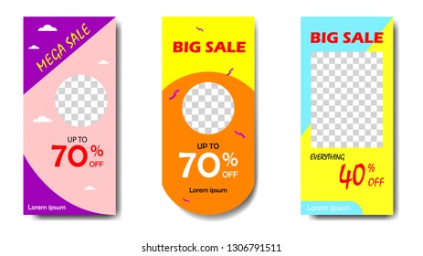 Fashion templates banner for Stories and sale ads. Modern cover design for social media, flyers, card, banner. easy to Edit, vector illustration
