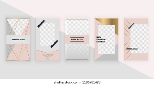 Fashion Templates For Instagram Stories. Modern Cover Design For Social Media, Flyers, Card.
