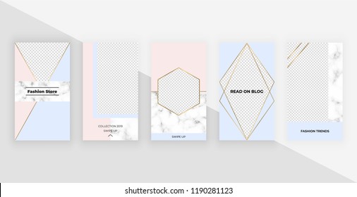 Fashion templates for Instagram Stories. Modern cover design for social media, flyers, card.